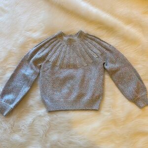 NWOT Crewcuts Silver Shimmer Turtleneck Sweater size 6-7
